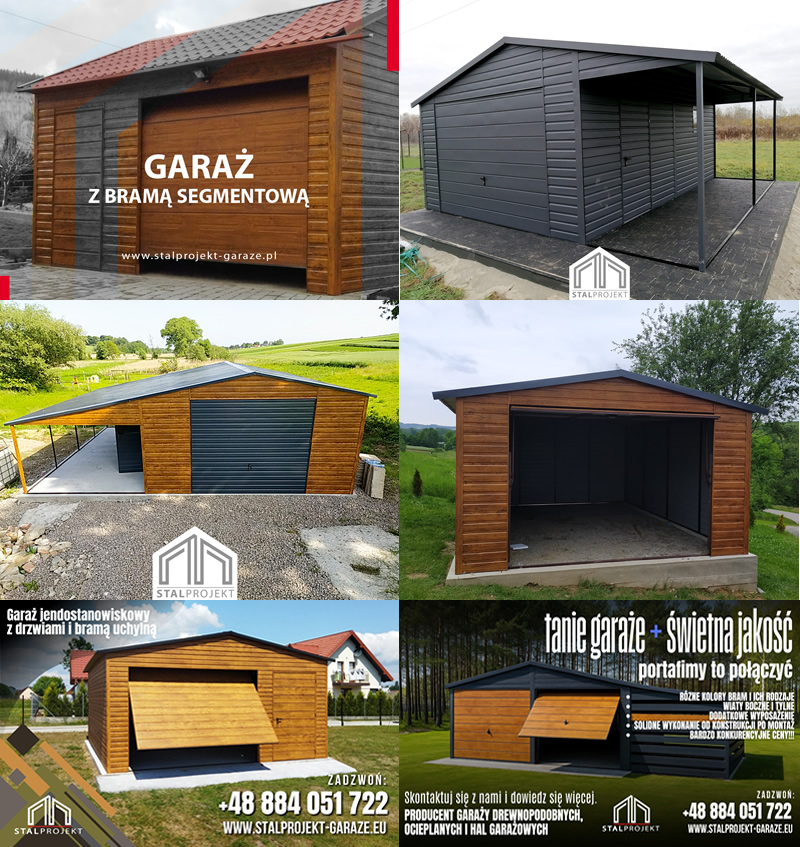 Produkcja garaży blaszanych ocieplanych z płyty warstwowej, pawilonów, hal